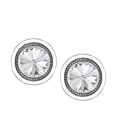 Stainless steel earrings 2 in 1 with Swarovski crystals